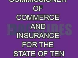 BEFORE THE COMMISSIONER OF COMMERCE AND INSURANCE FOR THE STATE OF TEN