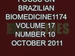 FOCUS ON BRAZILIAN BIOMEDICINE1174 VOLUME 17  NUMBER 10  OCTOBER 2011