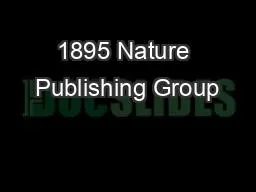1895 Nature Publishing Group