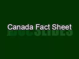 Canada Fact Sheet