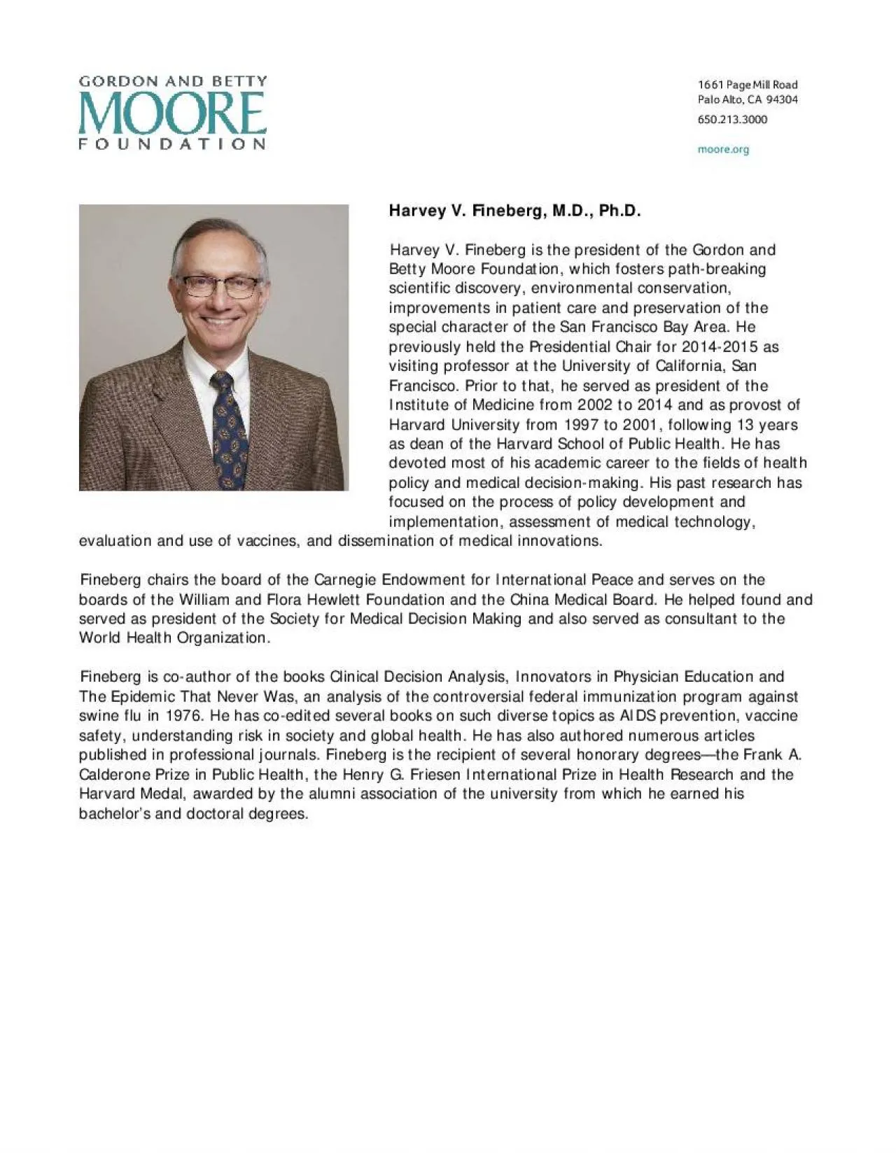 PDF-Harvey V Fineberg MD PhDHarvey V Fineberg is the president of the Gord