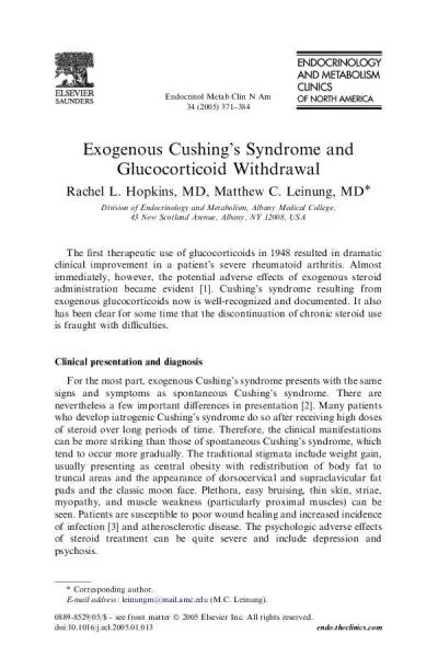 ExogenousCushingsSyndromeandGlucocorticoidWithdrawalRachelLHopkinsMDMa