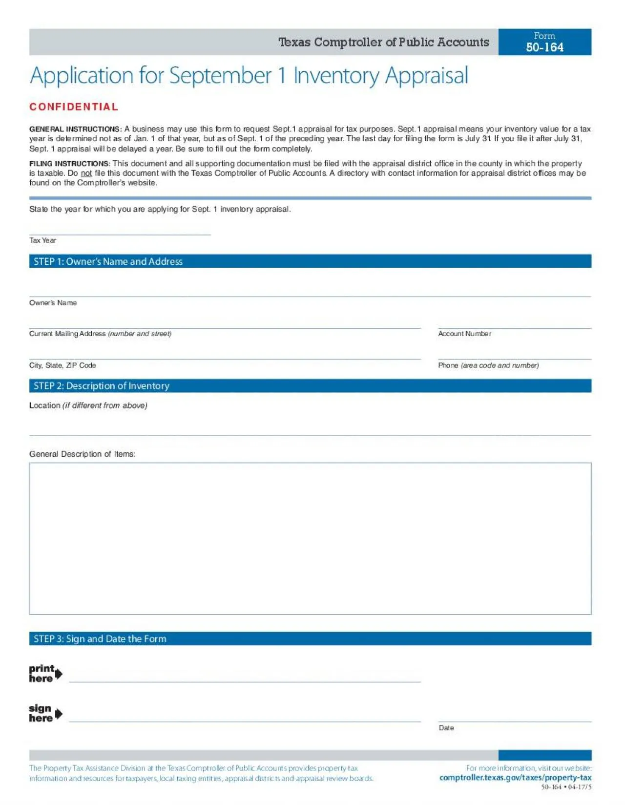 PDF-Application for September 1 Inventory AppraisalCONFIDENTIAL