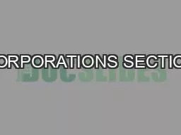 CORPORATIONS SECTION