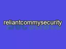 reliantcommysecurity