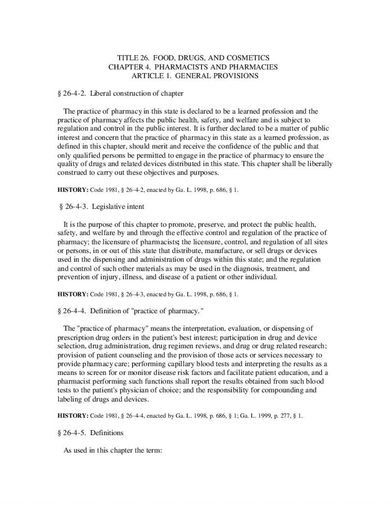 PDF-TITLE 26 FOOD DRUGS AND COSMETICS CHAPTER 4 PHARMACISTS AND PHARMA