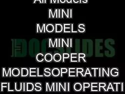 All Models MINI MODELS MINI COOPER MODELSOPERATING FLUIDS MINI OPERATI