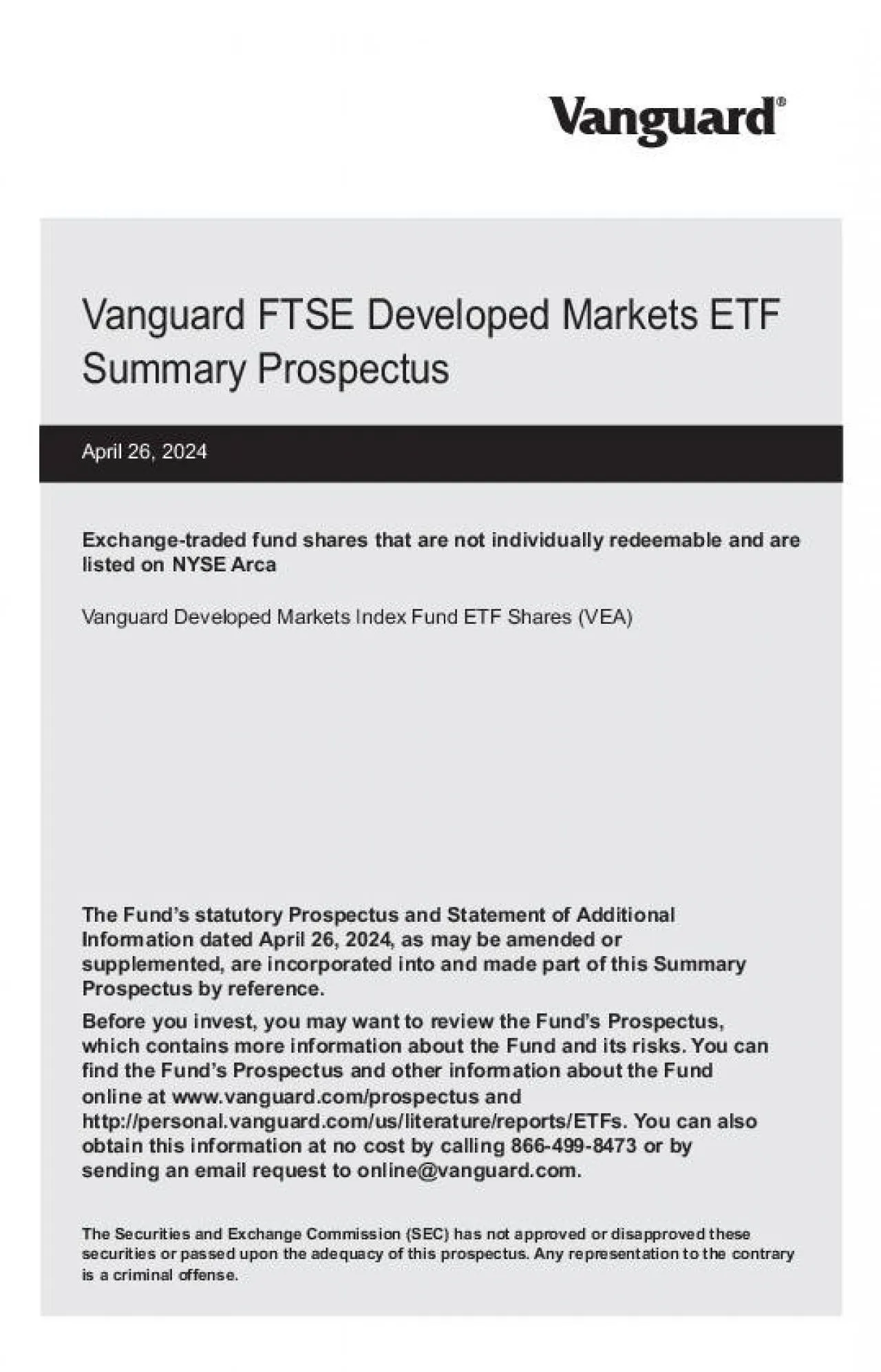 PDF-VanguardFTSEDevelopedMarketsETFSummaryProspectus