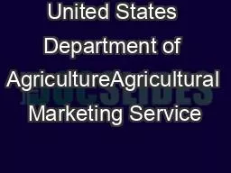 United States Department of AgricultureAgricultural Marketing Service