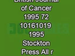 British Journal of Cancer 1995 72 10161019  1995 Stockton Press All r