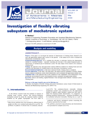 Investigation of flexibility vibrating subsystem of mechatronic system