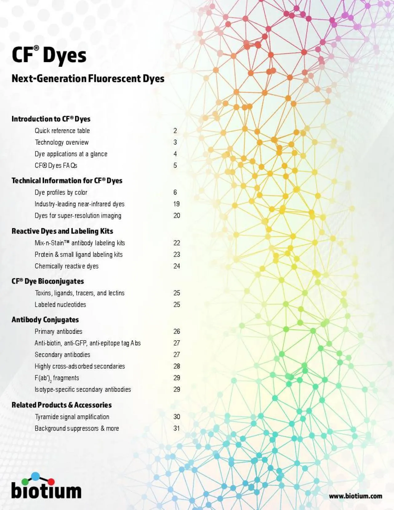 PDF-DyesNextGeneration Fluorescent DyesIntroduction to CF DyesQuick refer