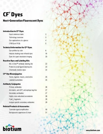 DyesNextGeneration Fluorescent DyesIntroduction to CF DyesQuick refer