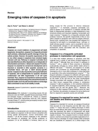 ReviewEmergingrolesofcaspase3inapoptosisAlanGPorter1andReinerUJanicke