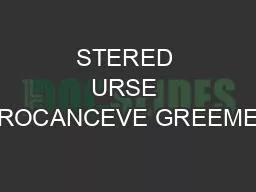 PDF-STERED URSE ROCANCEVE GREEME