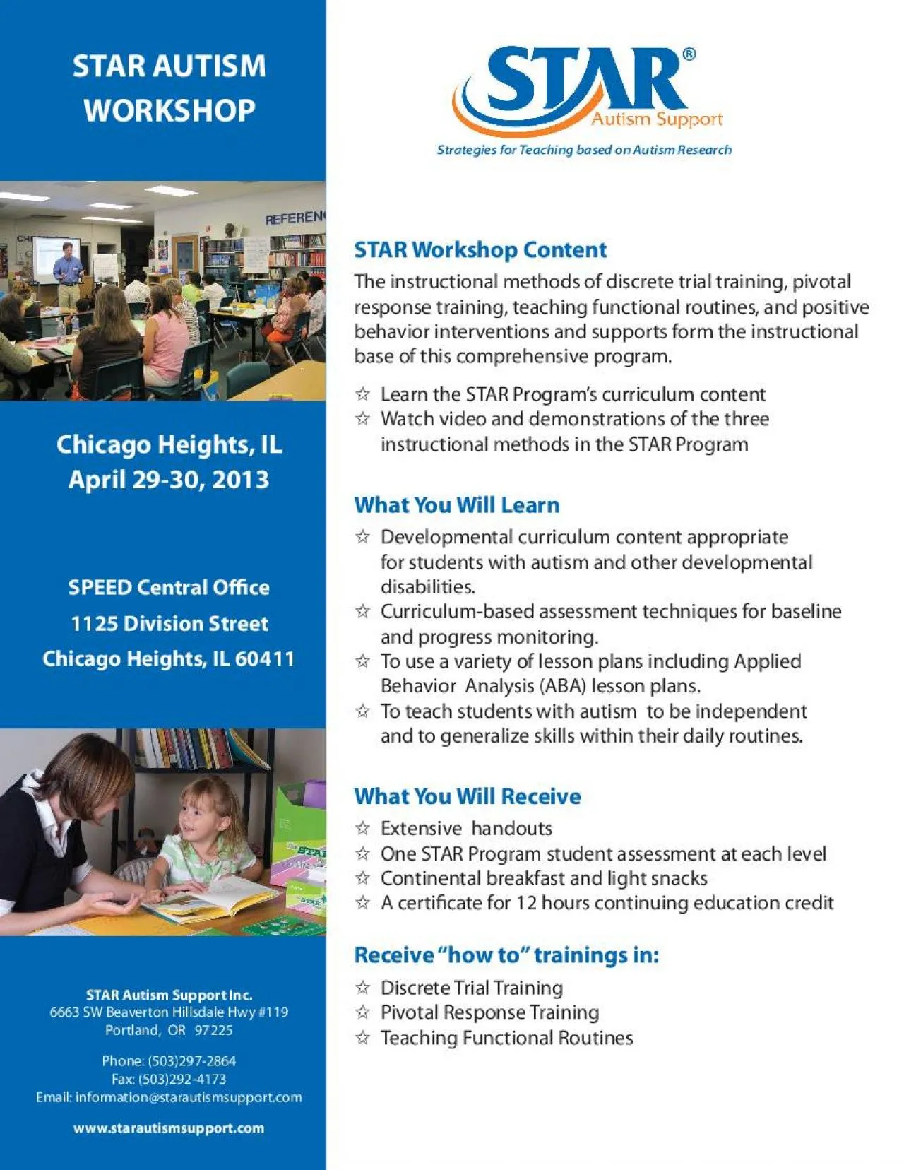 PDF-STAR AUTISMWORKSHOPChicago Heights ILApril 2930 2013SPEED Central O31