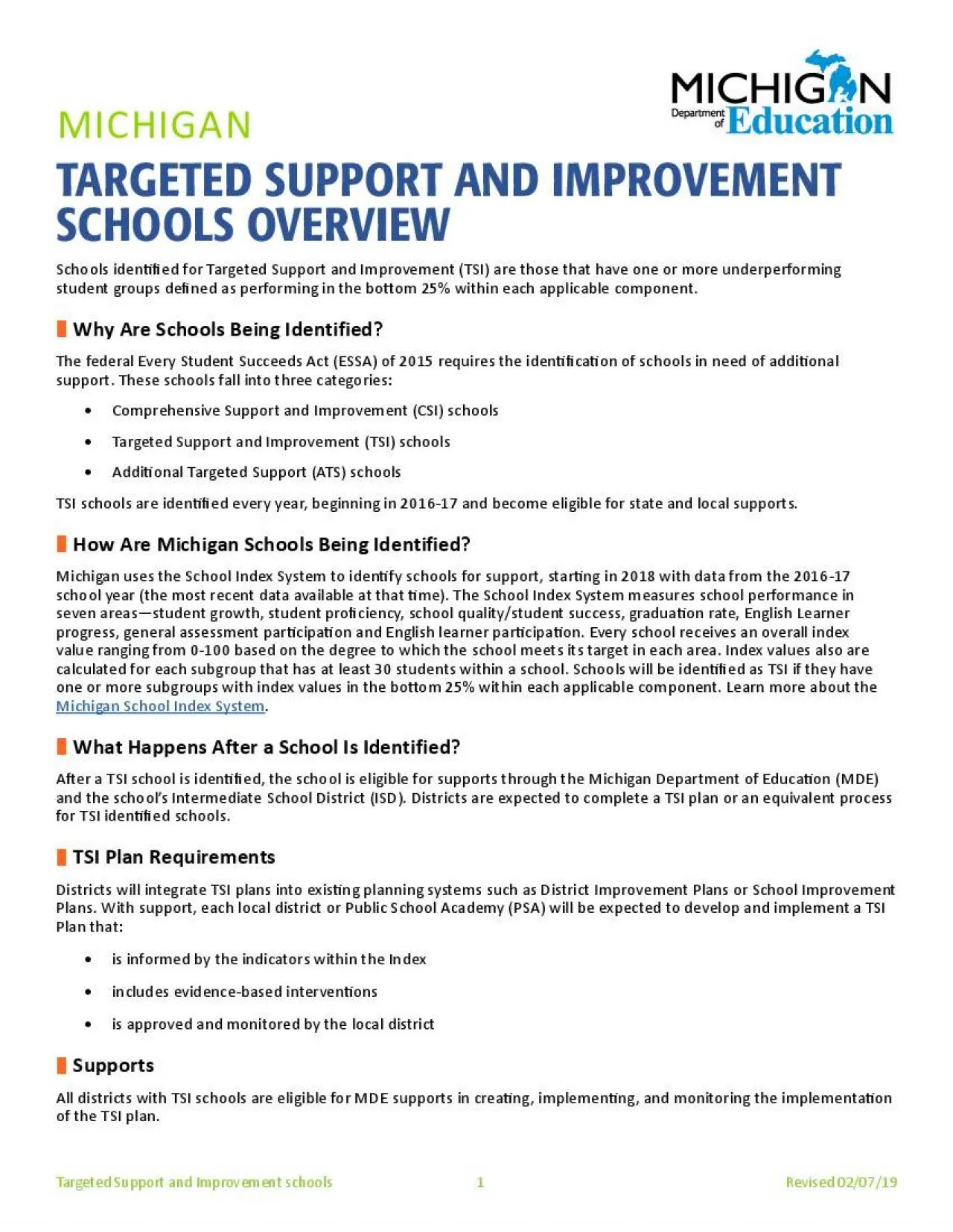 PDF-argeted Support and Improvement schoolsRevised 020719