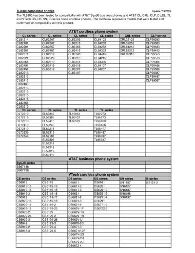 TL8900 compatible phones