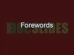 Forewords