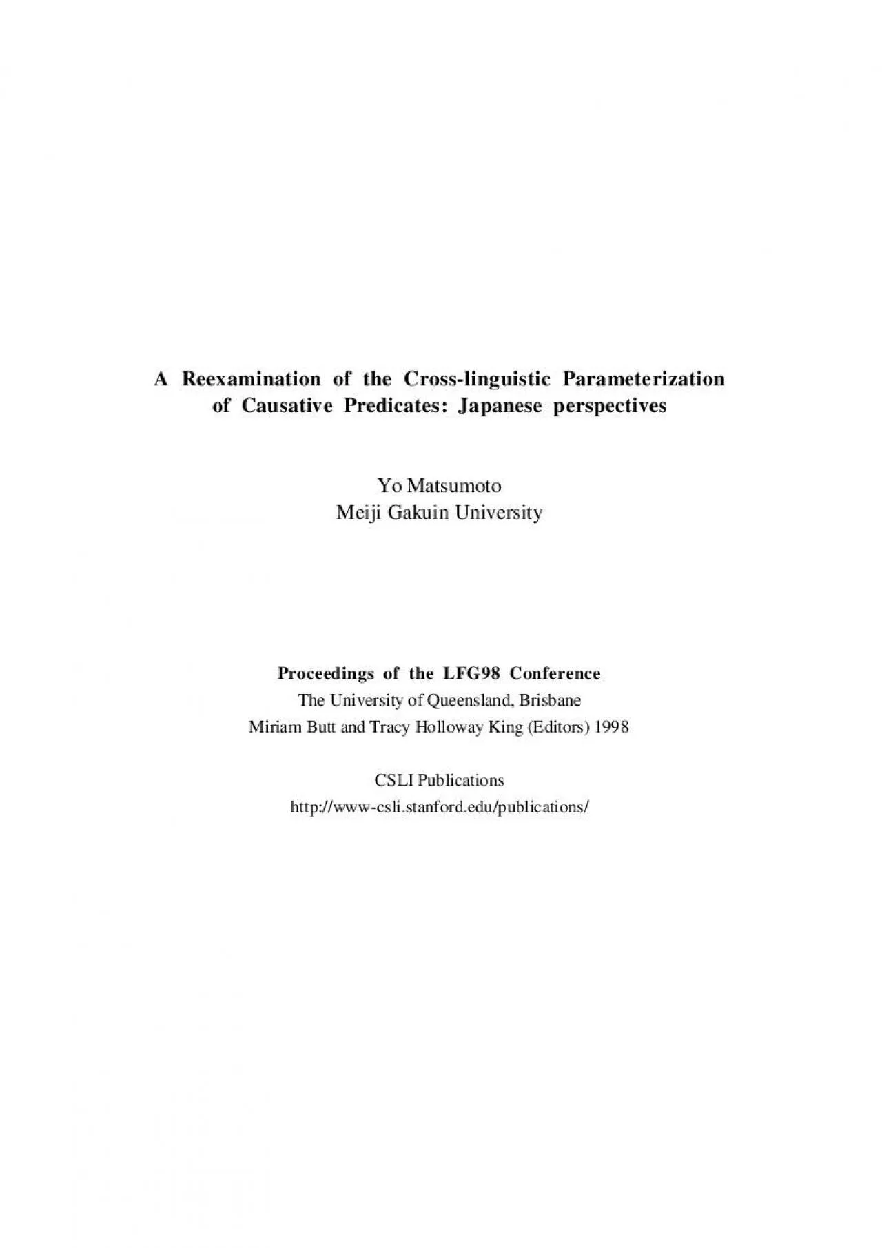 PDF-A Reexamination of the Crosslinguistic Parameterizationof Causative P