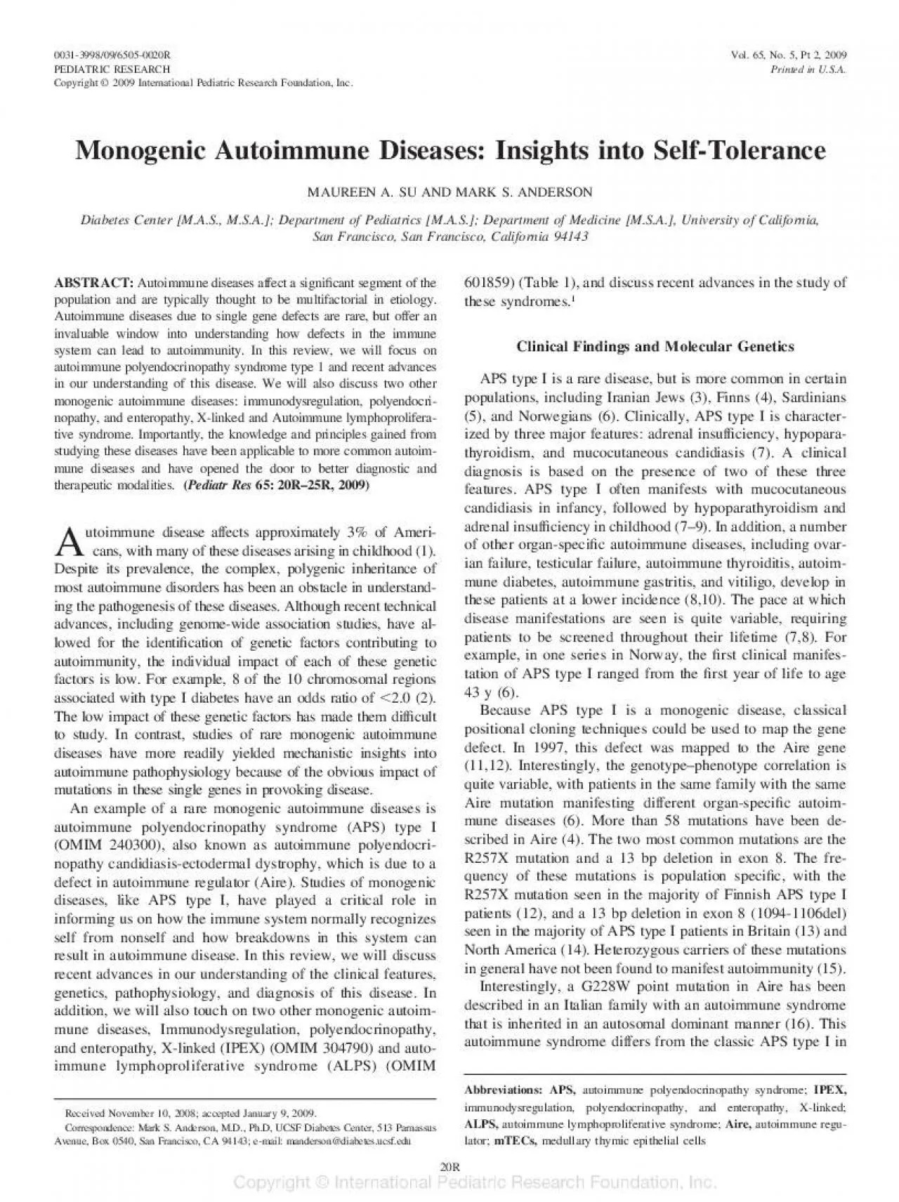 PDF-MonogenicAutoimmuneDiseasesInsightsintoSelfToleranceMAUREENASUANDMARK