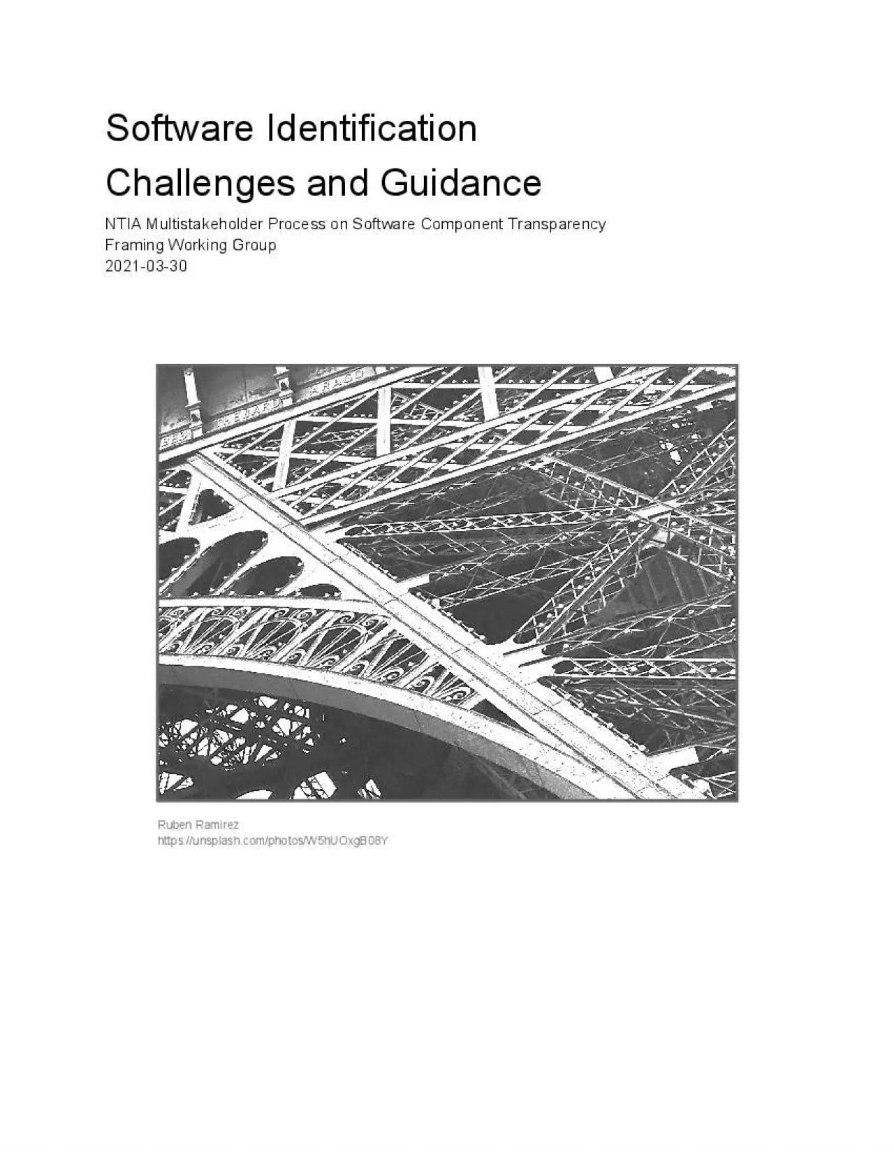 PDF-Software Identification Challenges and GuidanceNTIA Multistakeholder P