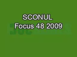 SCONUL Focus 48 2009