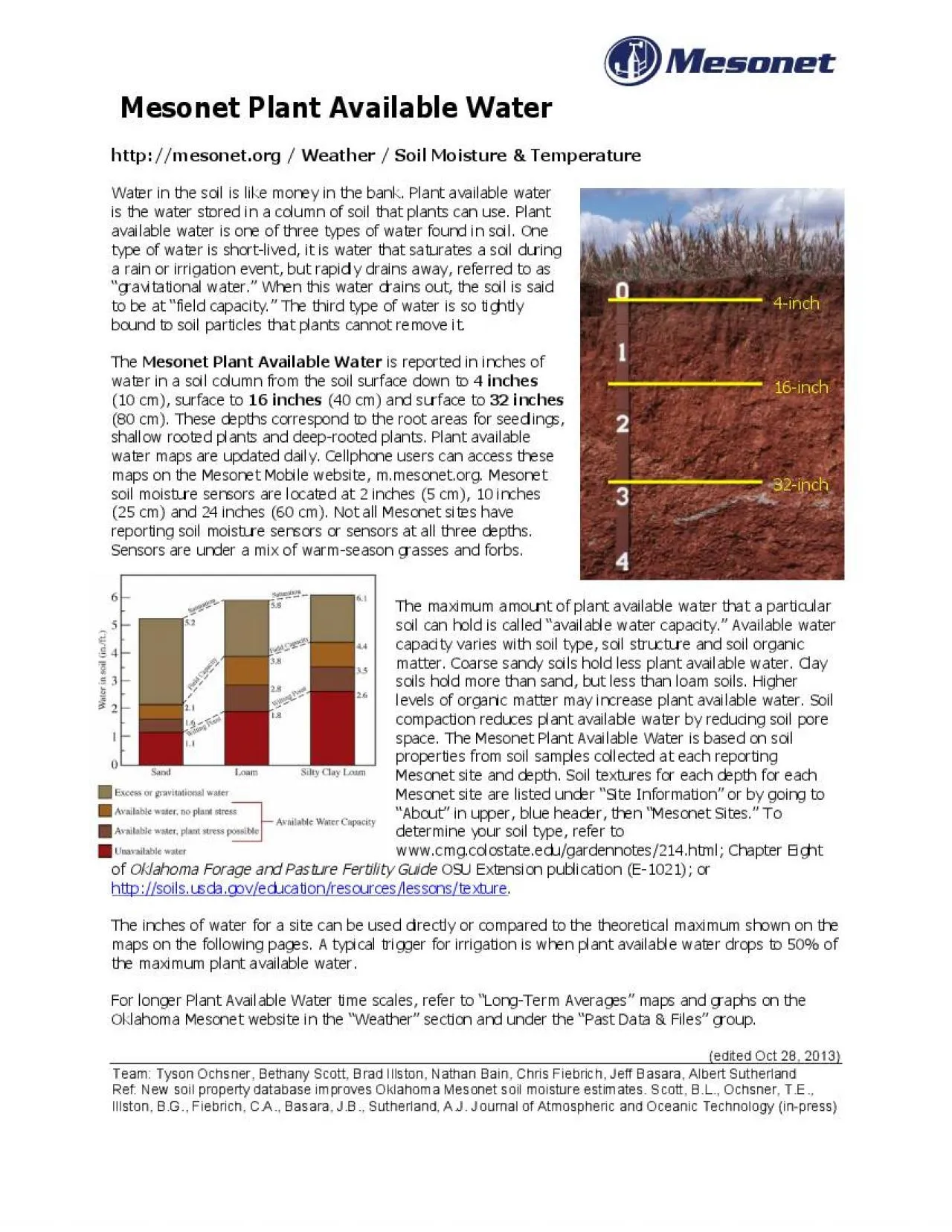 PDF-Mesonet Plant Available Water httpmesonetorg Weather Soil Moist