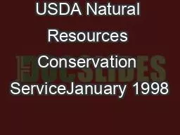 USDA Natural Resources Conservation ServiceJanuary 1998