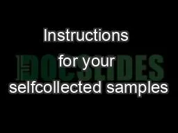 PDF-Instructions for your selfcollected samples