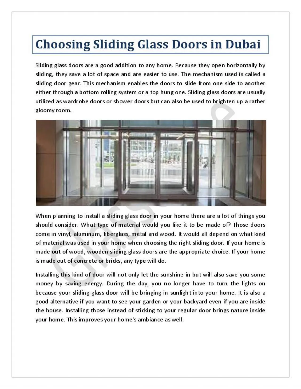 PDF-Choosing Sliding Glass Doors in Dubai