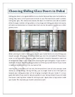 Choosing Sliding Glass Doors in Dubai