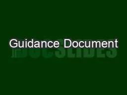 Guidance Document