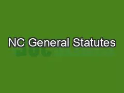 NC General Statutes