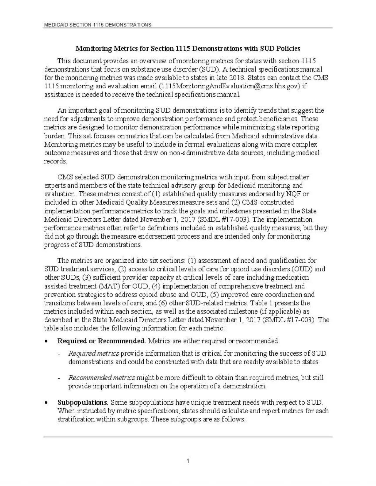 PDF-MEDICAID SECTION 1115 DEMONSTRATION