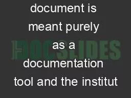 This document is meant purely as a documentation tool and the institut