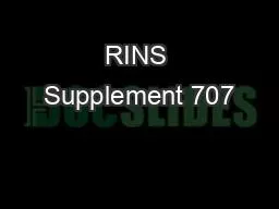 RINS Supplement 707
