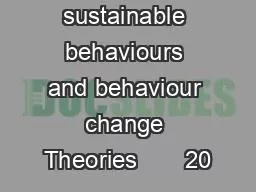 Forestry sustainable behaviours and behaviour change Theories       20