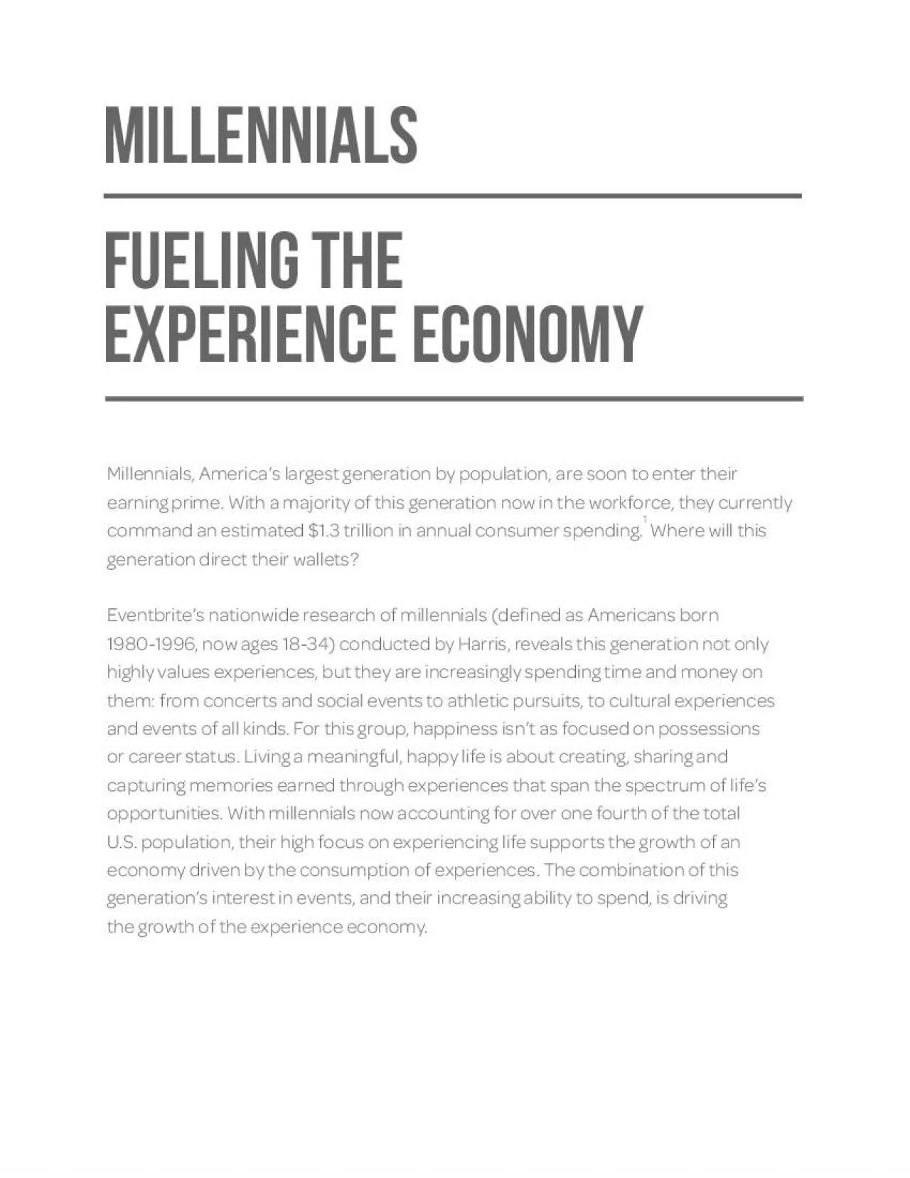 PDF-MILLENNIALsFueling theExperience Economy