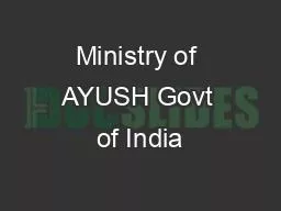Ministry of AYUSH Govt of India