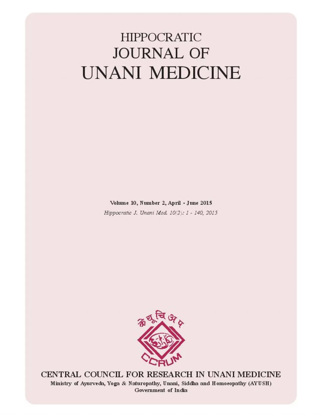 PDF-Hippocratic Journal of Unani MedicineT