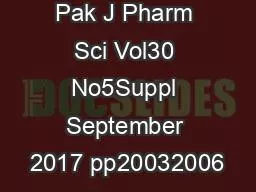 Pak J Pharm Sci Vol30 No5Suppl September 2017 pp20032006
