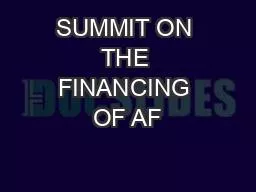 SUMMIT ON THE FINANCING OF AF