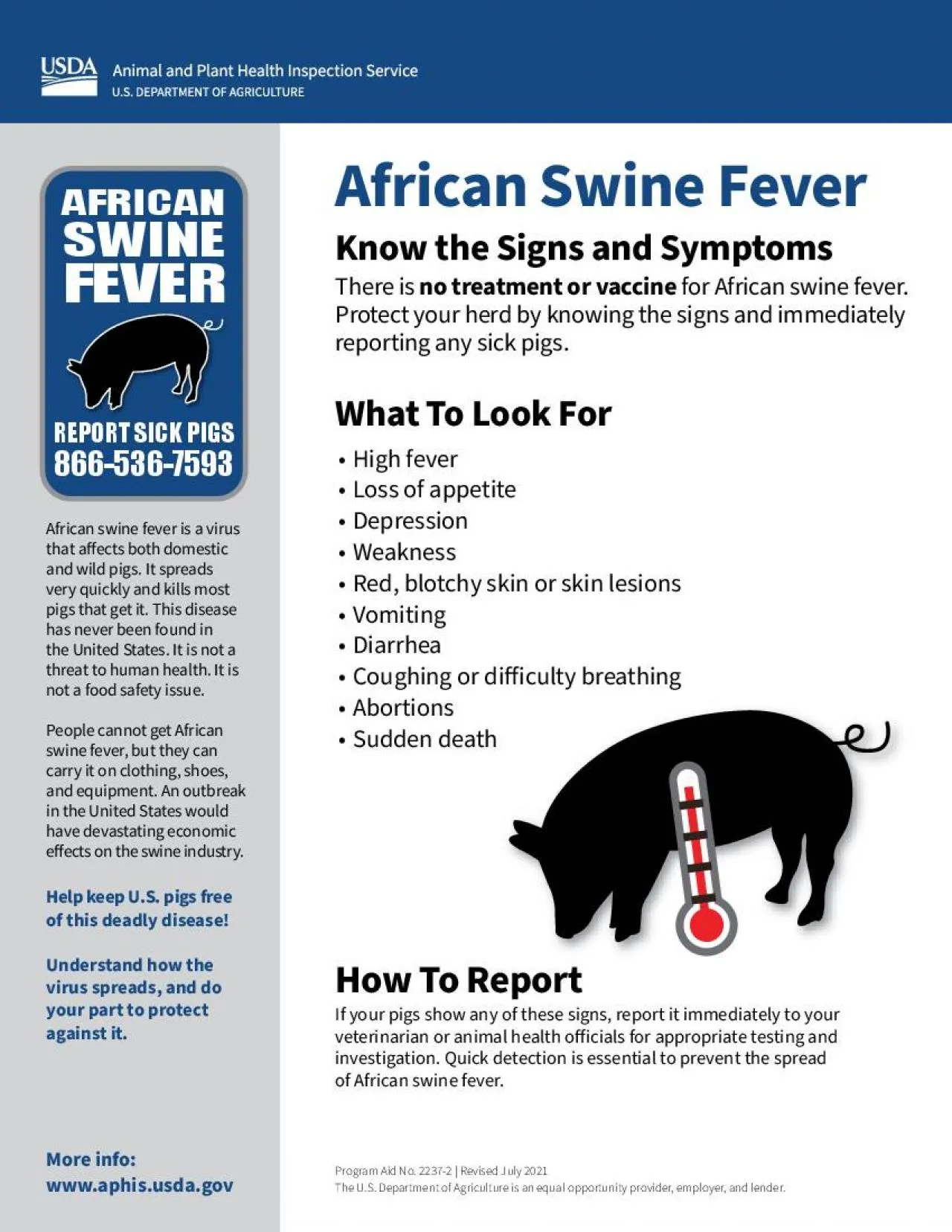 PDF-African Swine Fever Know the Signs and Symptoms There is no treatment