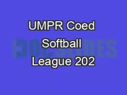 UMPR Coed Softball League 202