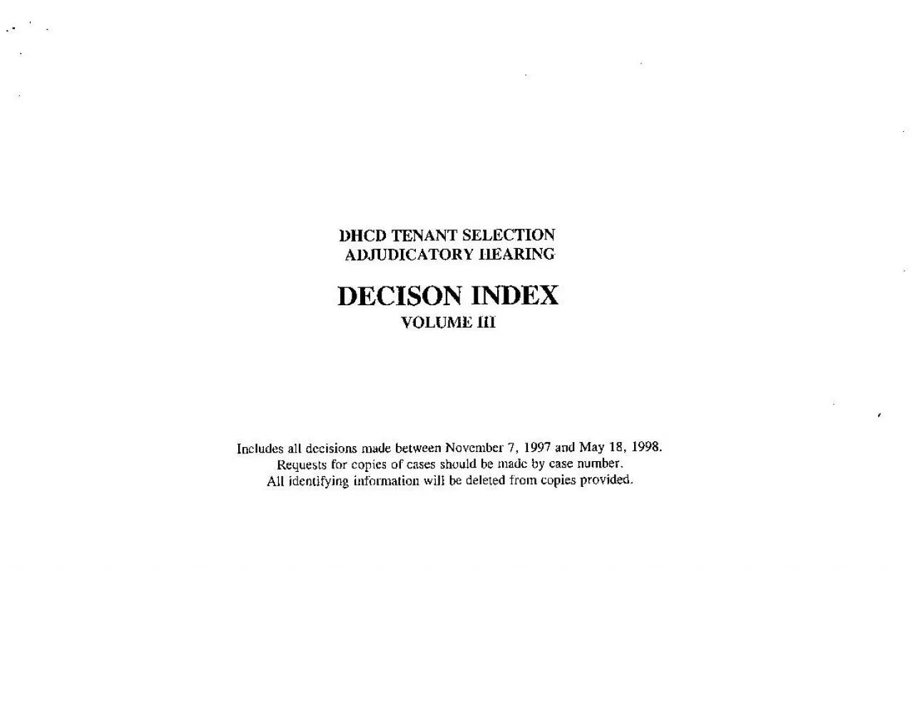 PDF-DHCD TENANT SELECTION ADJUDICATORY HEARING all decisions Requests for