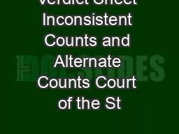 Verdict Sheet Inconsistent Counts and Alternate Counts Court of the St