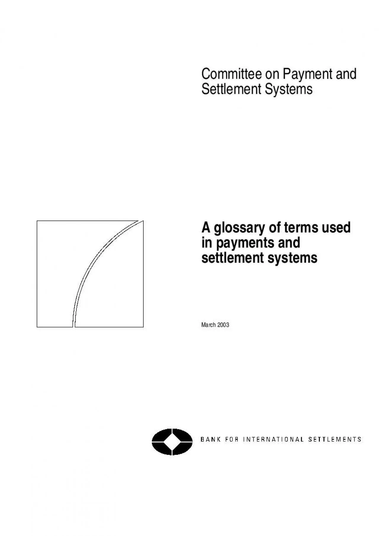 PDF-A glossary of terms used in payments and settlement systems March