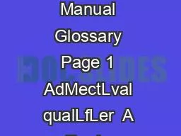 Subject Headings Manual Glossary Page 1 AdMectLval qualLfLer  A Zord o