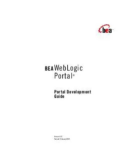 BEA WebLogic Portal Portal Development Guide1Introduction to PortalsWh